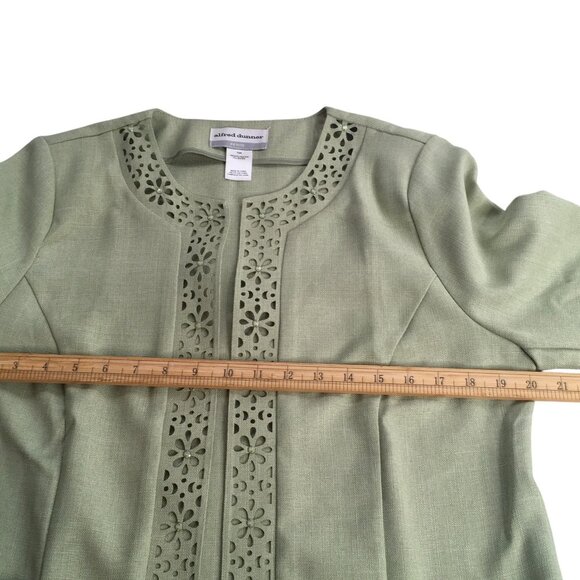 Alfred Dunner Jacket Womens 10P Petite Southampton Floral Trim Blazer Blouse - Picture 9 of 14